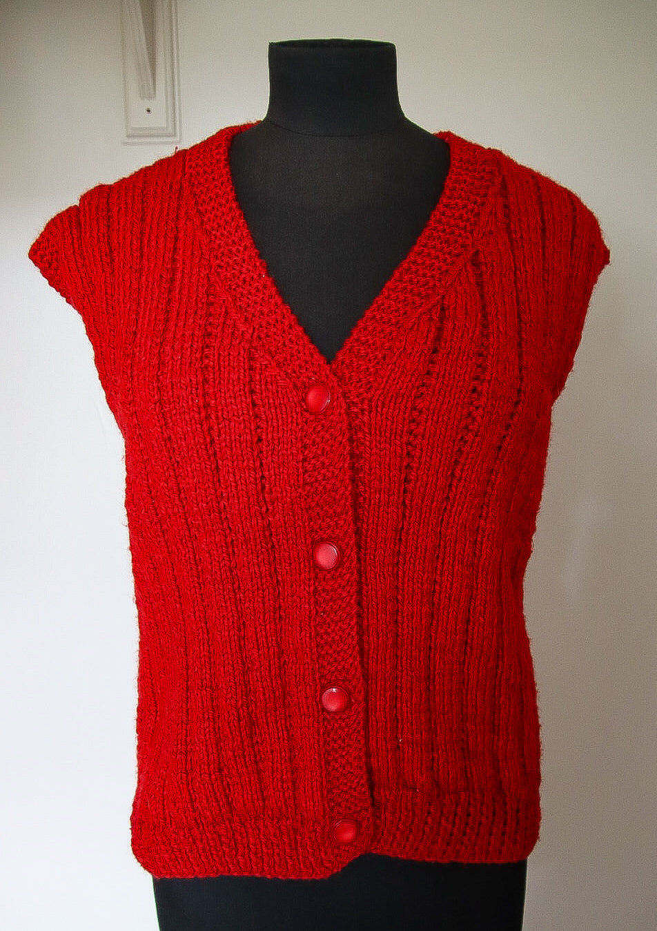 Gilet rouge sans manches vintage