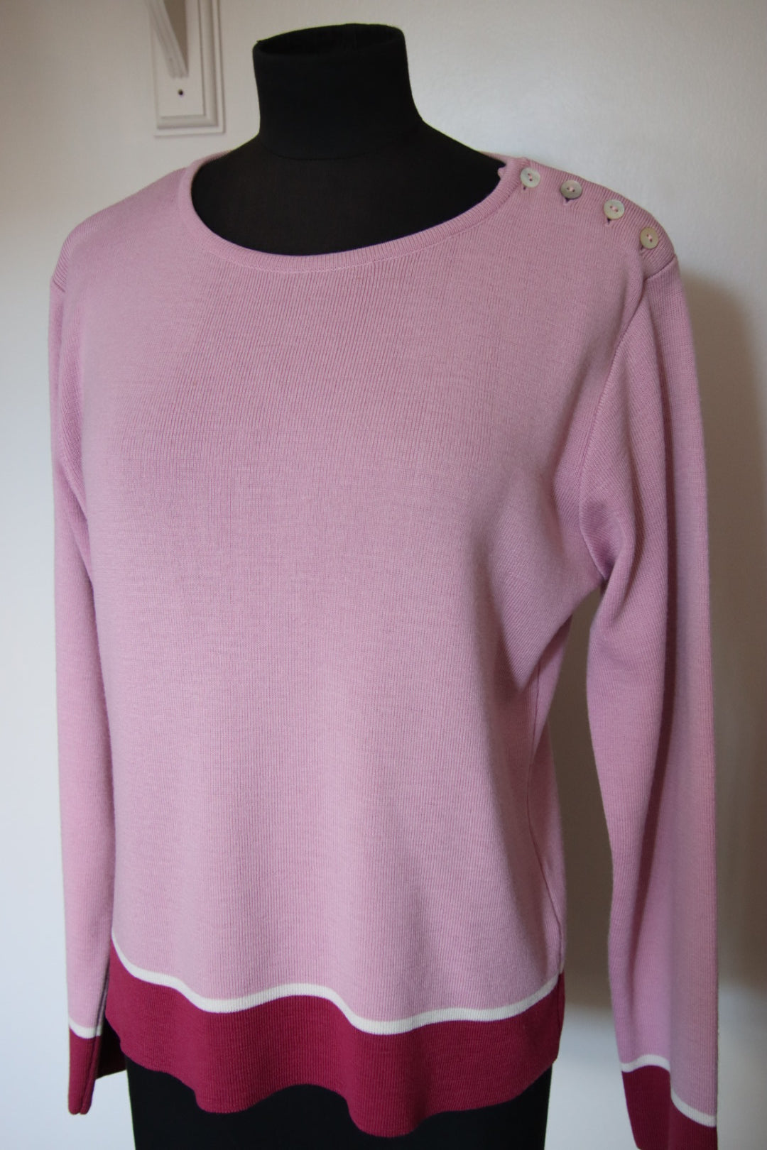 Pull rose 50 % laine mérinos - Foxyfrip