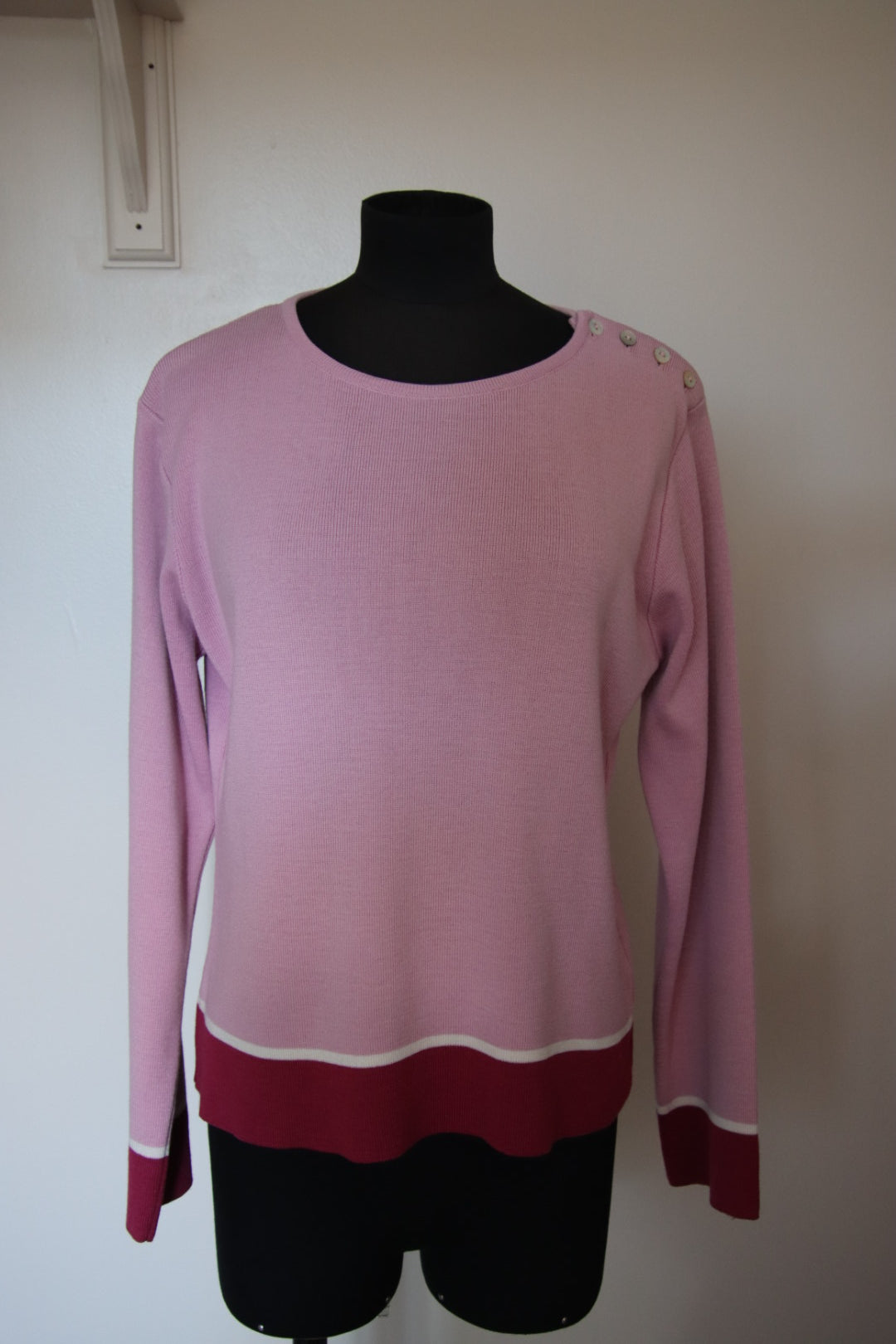 Pull rose 50 % laine mérinos - Foxyfrip