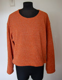 Pull orange pailleté vintage