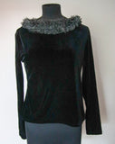 Top noir en velour vintage